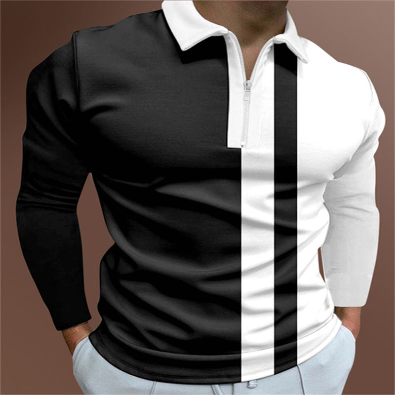 Men's Striped Short Sleeve Polo Shirt